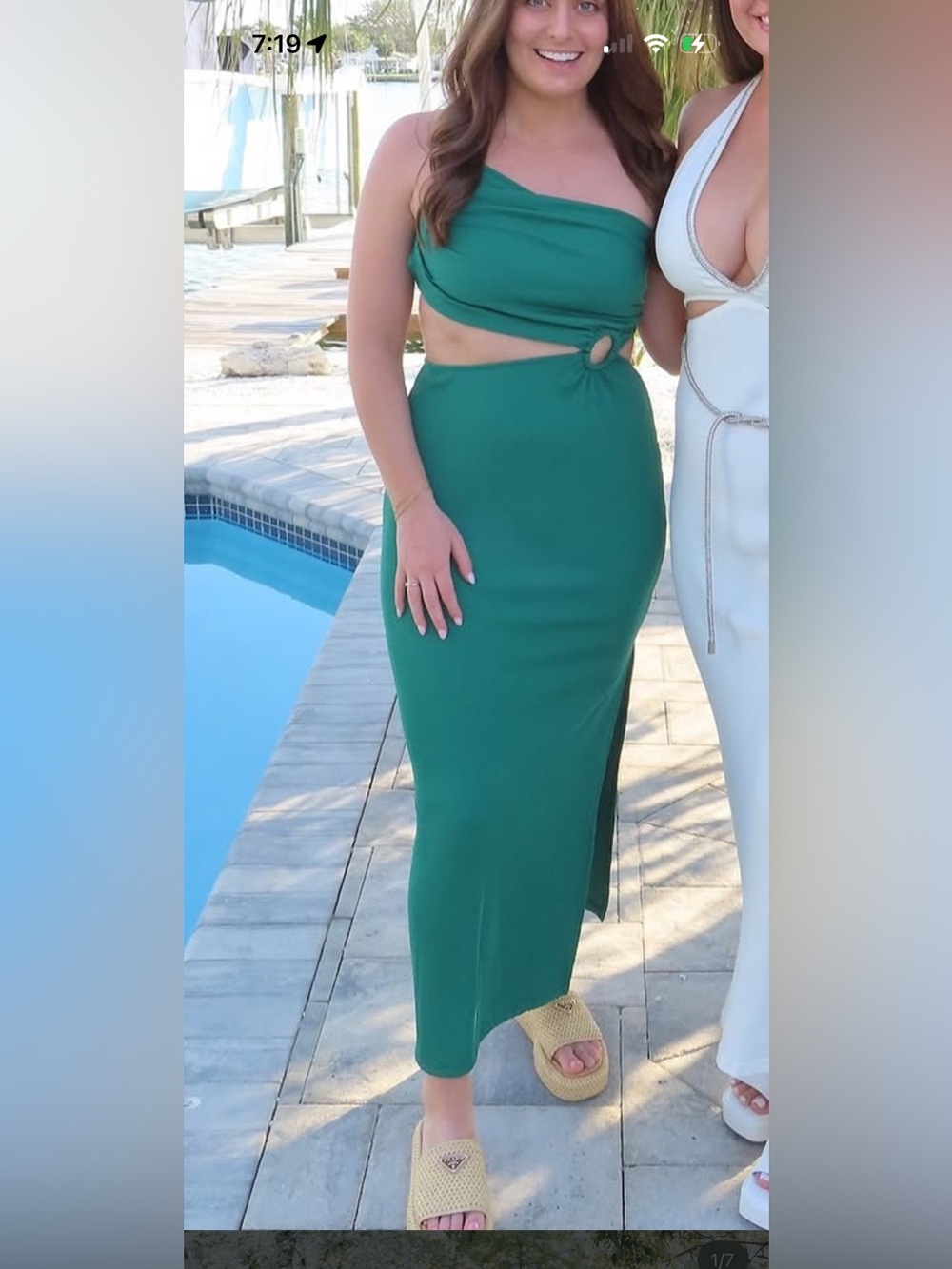 Green midi dress
